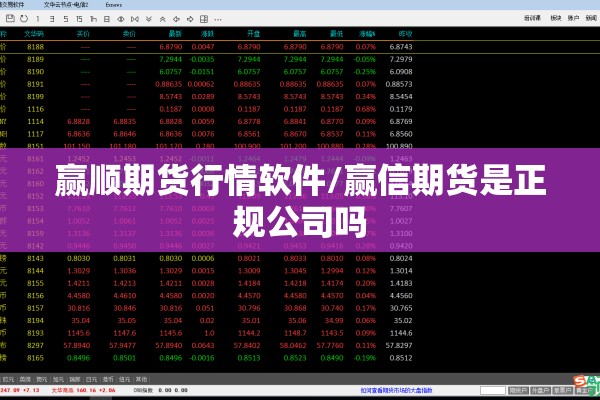 赢顺期货行情软件/赢信期货是正规公司吗