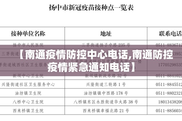 【南通疫情防控中心电话,南通防控疫情紧急通知电话】