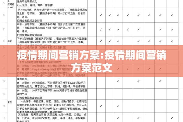 疫情期间营销方案:疫情期间营销方案范文 疫情期间营销方案:疫情期间营销方案范文