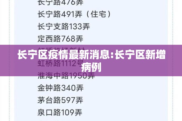 长宁区疫情最新消息:长宁区新增病例 长宁区疫情最新消息:长宁区新增病例