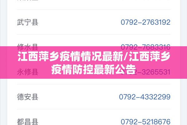 江西萍乡疫情情况最新/江西萍乡疫情防控最新公告 江西萍乡疫情情况最新/江西萍乡疫情防控最新公告