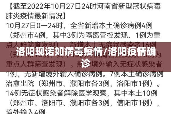 洛阳现诺如病毒疫情/洛阳疫情确诊 洛阳现诺如病毒疫情/洛阳疫情确诊