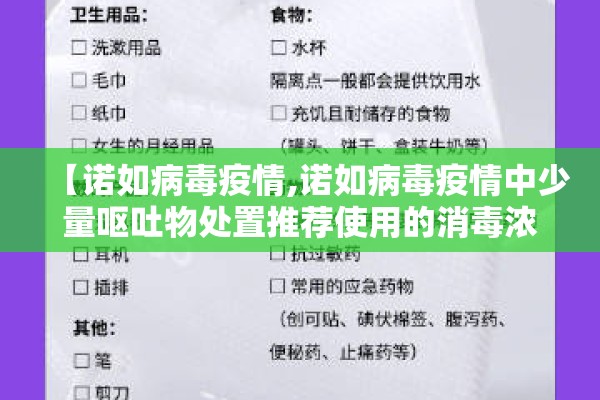 【诺如病毒疫情,诺如病毒疫情中少量呕吐物处置推荐使用的消毒浓度为】 【诺如病毒疫情,诺如病毒疫情中少量呕吐物处置推荐使用的消毒浓度为】