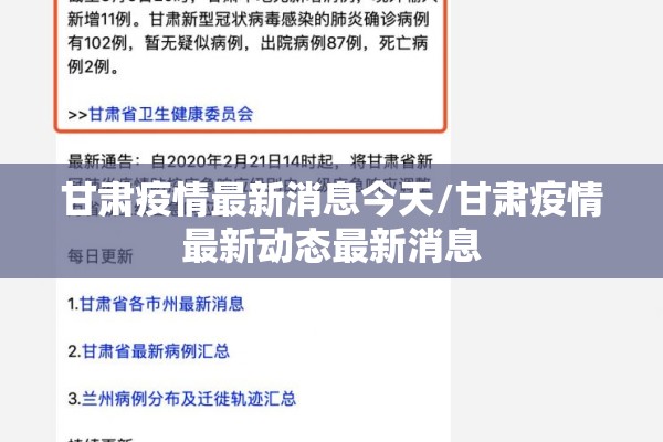 甘肃疫情最新消息今天/甘肃疫情最新动态最新消息 甘肃疫情最新消息今天/甘肃疫情最新动态最新消息