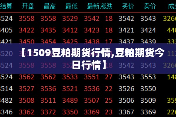 【1509豆粕期货行情,豆粕期货今日行情】