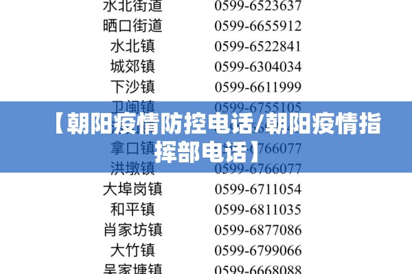 【朝阳疫情防控电话/朝阳疫情指挥部电话】 【朝阳疫情防控电话/朝阳疫情指挥部电话】