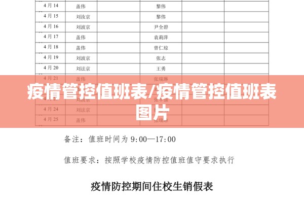 疫情管控值班表/疫情管控值班表图片 疫情管控值班表/疫情管控值班表图片