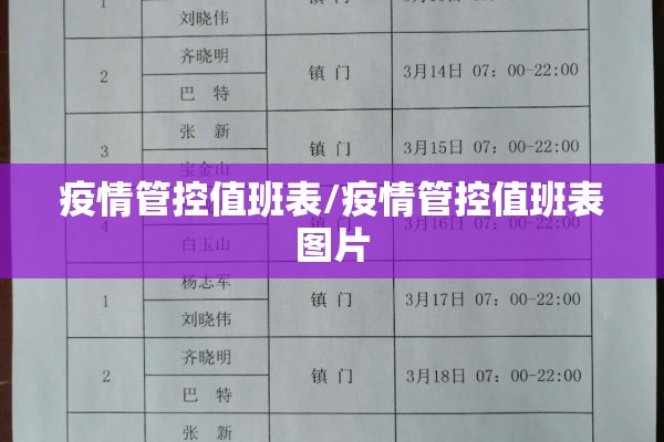 疫情管控值班表/疫情管控值班表图片 疫情管控值班表/疫情管控值班表图片