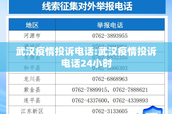 武汉疫情投诉电话:武汉疫情投诉电话24小时
