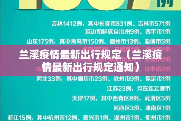 兰溪疫情最新出行规定(兰溪疫情最新出行规定通知) 兰溪疫情最新出行规定(兰溪疫情最新出行规定通知)