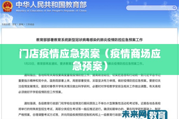 门店疫情应急预案（疫情商场应急预案）