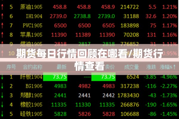 期货每日行情回顾在哪看/期货行情查看