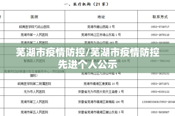 芜湖市疫情防控/芜湖市疫情防控先进个人公示 芜湖市疫情防控/芜湖市疫情防控先进个人公示