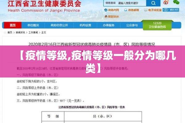 【疫情等级,疫情等级一般分为哪几类】