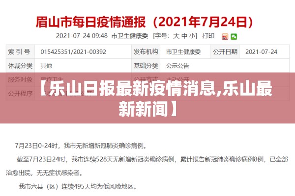 【乐山日报最新疫情消息,乐山最新新闻】 【乐山日报最新疫情消息,乐山最新新闻】