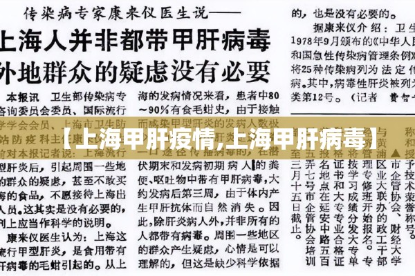 【上海甲肝疫情,上海甲肝病毒】