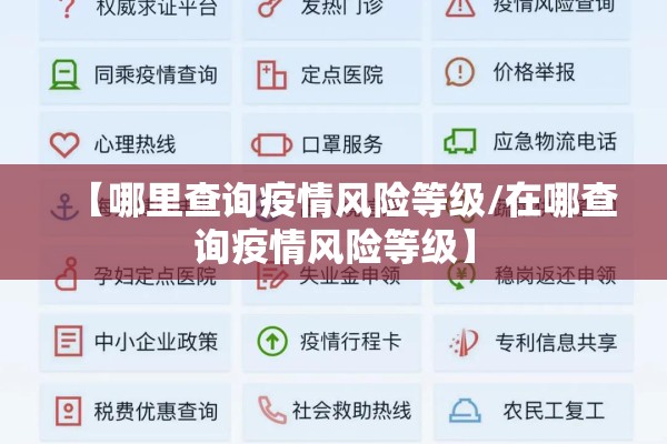 【哪里查询疫情风险等级/在哪查询疫情风险等级】 【哪里查询疫情风险等级/在哪查询疫情风险等级】