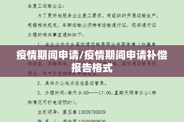 疫情期间申请/疫情期间申请补偿报告格式 疫情期间申请/疫情期间申请补偿报告格式