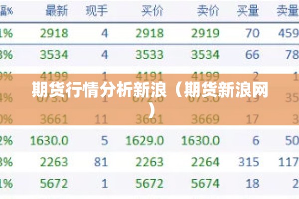 期货行情分析新浪(期货新浪网) 期货行情分析新浪(期货新浪网)