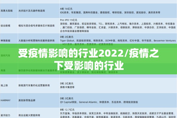 受疫情影响的行业2022/疫情之下受影响的行业 受疫情影响的行业2022/疫情之下受影响的行业