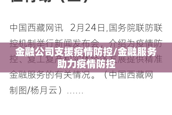 金融公司支援疫情防控/金融服务助力疫情防控