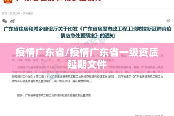 疫情广东省/疫情广东省一级资质延期文件 疫情广东省/疫情广东省一级资质延期文件