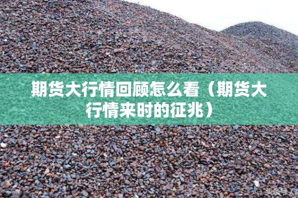 期货大行情回顾怎么看(期货大行情来时的征兆) 期货大行情回顾怎么看(期货大行情来时的征兆)
