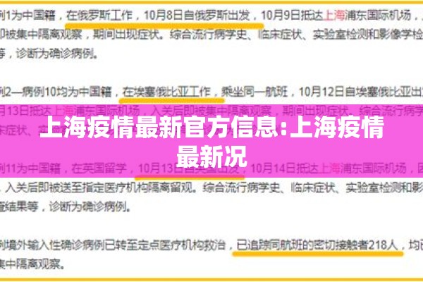 上海疫情最新官方信息:上海疫情最新况 上海疫情最新官方信息:上海疫情最新况