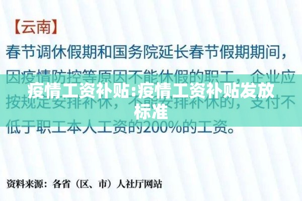 疫情工资补贴:疫情工资补贴发放标准 疫情工资补贴:疫情工资补贴发放标准