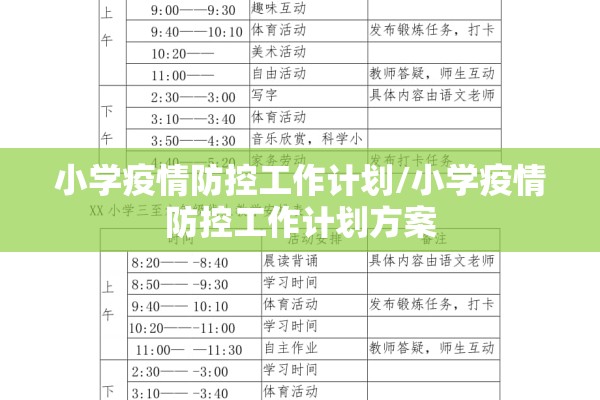 小学疫情防控工作计划/小学疫情防控工作计划方案 小学疫情防控工作计划/小学疫情防控工作计划方案