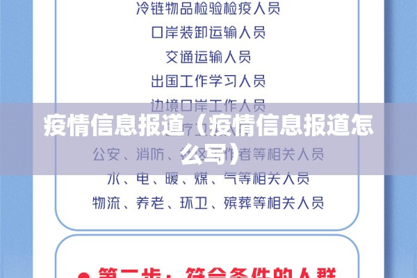 疫情信息报道（疫情信息报道怎么写）