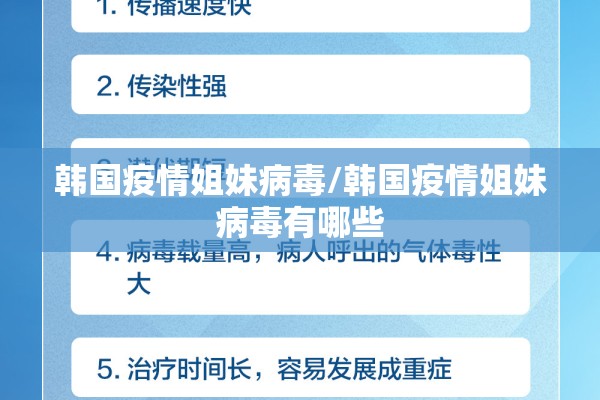 韩国疫情姐妹病毒/韩国疫情姐妹病毒有哪些