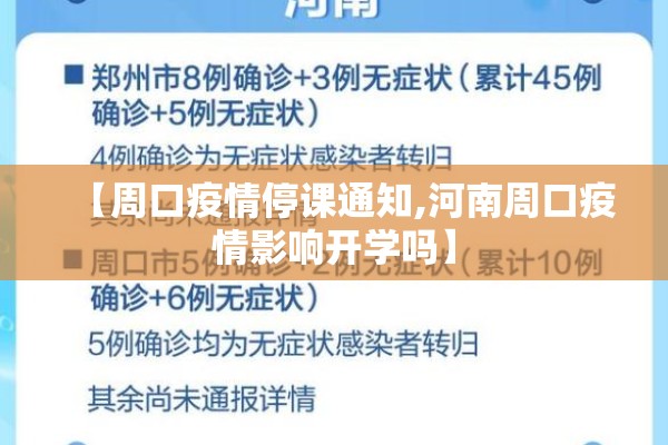 【周口疫情停课通知,河南周口疫情影响开学吗】