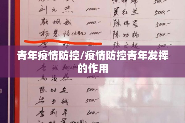 青年疫情防控/疫情防控青年发挥的作用