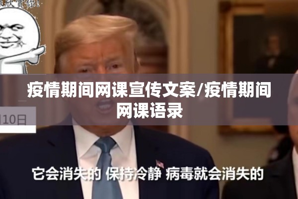 疫情期间网课宣传文案/疫情期间网课语录
