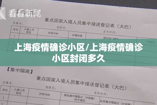 上海疫情确诊小区/上海疫情确诊小区封闭多久