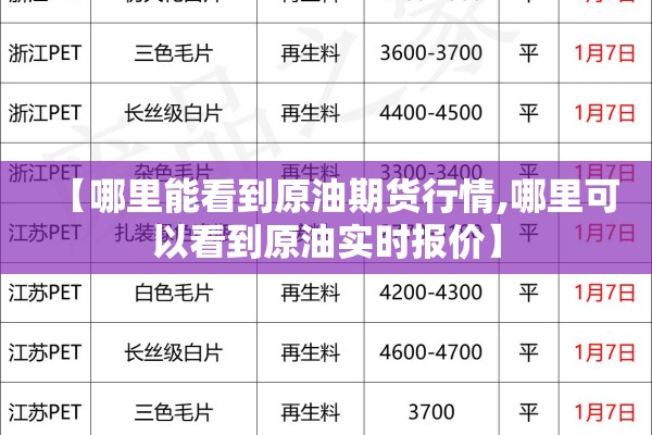 【哪里能看到原油期货行情,哪里可以看到原油实时报价】