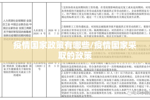 疫情国家政策有哪些/疫情国家采取的政策