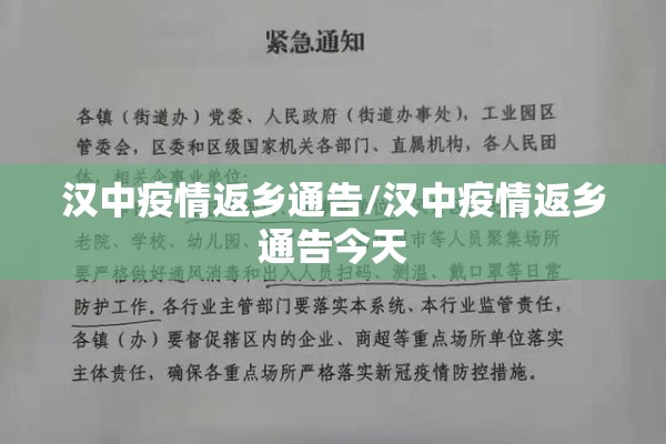 汉中疫情返乡通告/汉中疫情返乡通告今天
