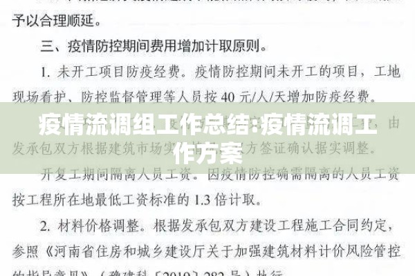 疫情流调组工作总结:疫情流调工作方案