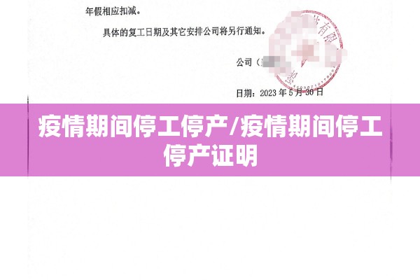 疫情期间停工停产/疫情期间停工停产证明