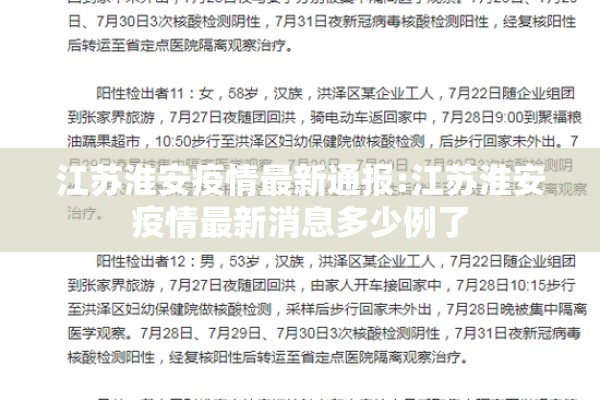 江苏淮安疫情最新通报:江苏淮安疫情最新消息多少例了