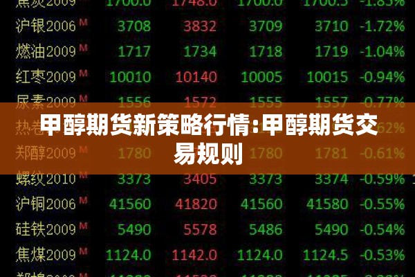 甲醇期货新策略行情:甲醇期货交易规则