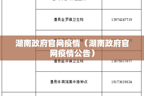 湖南政府官网疫情（湖南政府官网疫情公告）