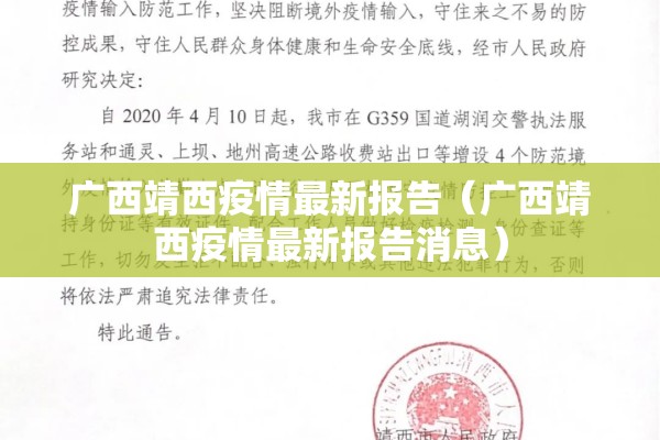 广西靖西疫情最新报告（广西靖西疫情最新报告消息）