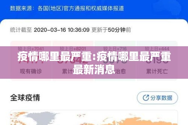 疫情哪里最严重:疫情哪里最严重最新消息