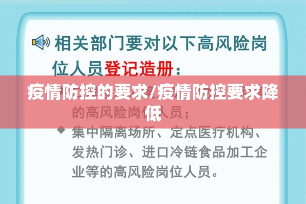 疫情防控的要求/疫情防控要求降低 疫情防控的要求/疫情防控要求降低