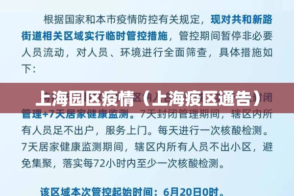 上海园区疫情（上海疫区通告）