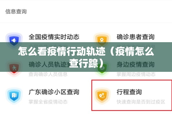 怎么看疫情行动轨迹（疫情怎么查行踪）