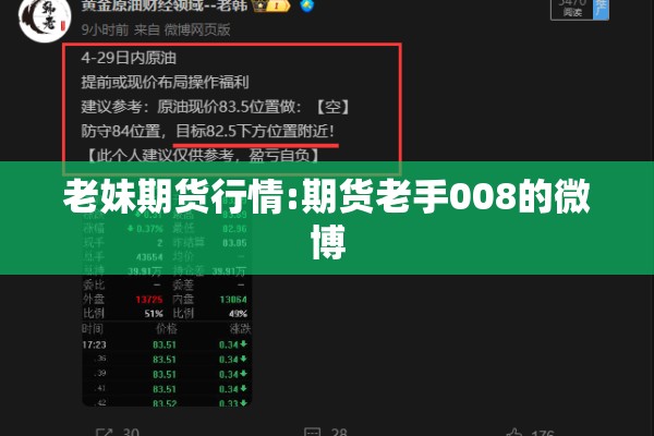 老妹期货行情:期货老手008的微博